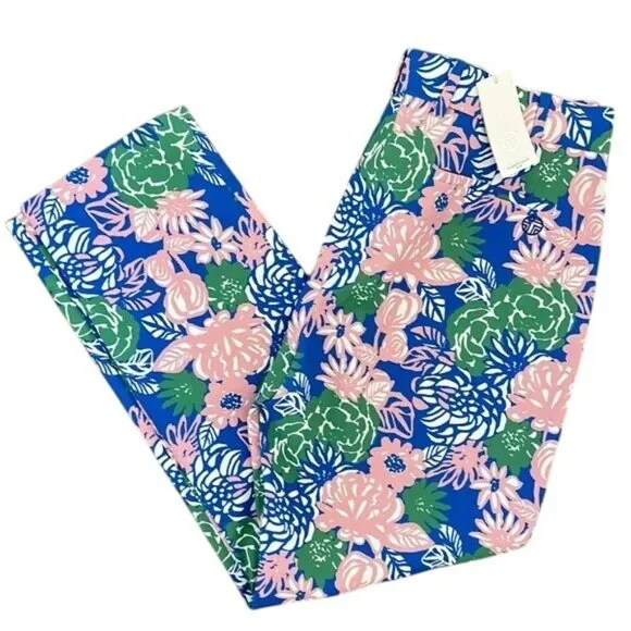 Tory Burch Ribbon Bouquet Printed Tech Twill Golf Pants - Picture 4 of 7